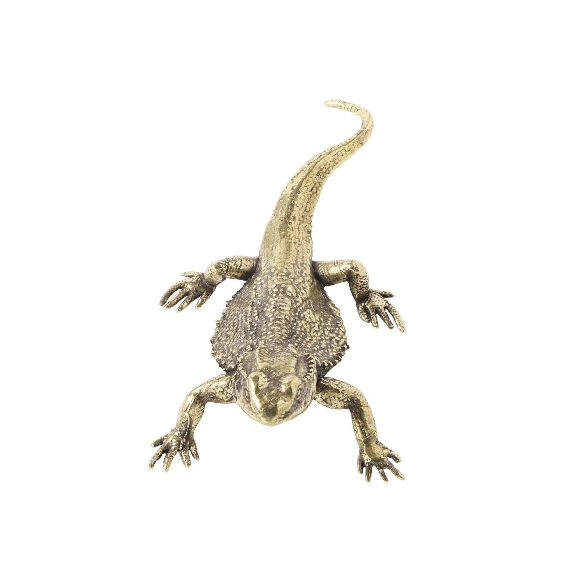 Vintage Brass Lizard Figurine – Handcrafted Desk Decor & Good Luck Symbol
