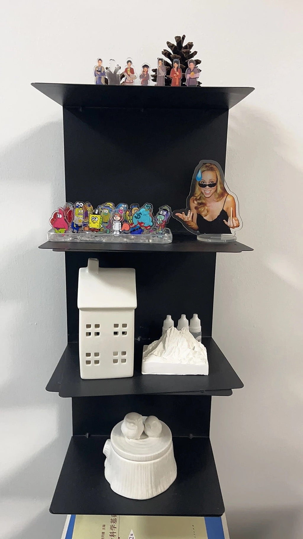 Modern Floating Metal Bookshelf - 5, 6, 8, and 9 Tier Vertical Storage | Space-Saving Metal Bookcase for Home & Office