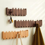Modern Wooden Wall Hook Rack – Foldable, Space-Saving Coat Rack for Entryway, Bathroom, and Bedroom