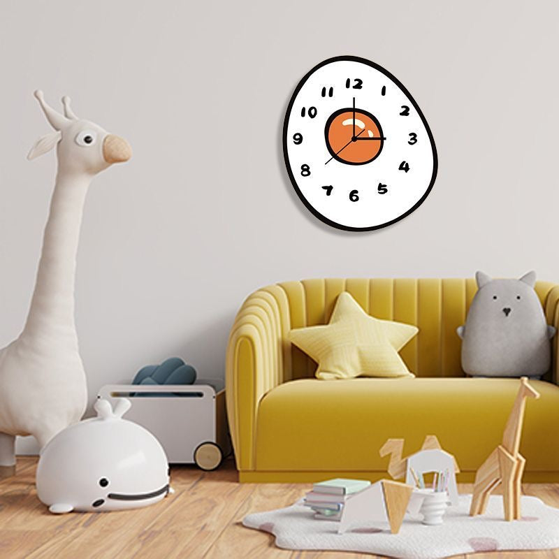 Whimsical Fried Egg Wall Clock – Playful Kitchen & Kids Room Decor
