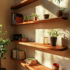 Live Edge Floating Wood Shelf – Rustic Natural Solid Wood Wall Shelf