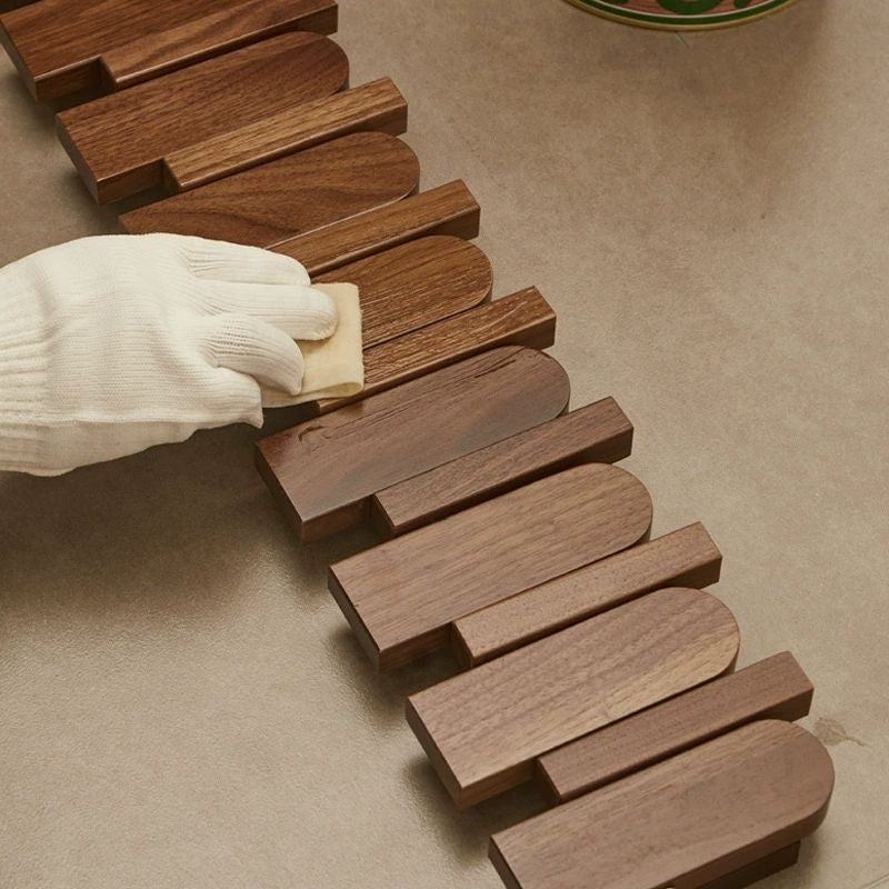 Modern Folding Wooden Wall Hook Rack (3–10 Hooks)