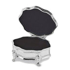 Elegant Silver-Plated Victorian Footed Jewelry Box – Timeless Storage for Your Treasures