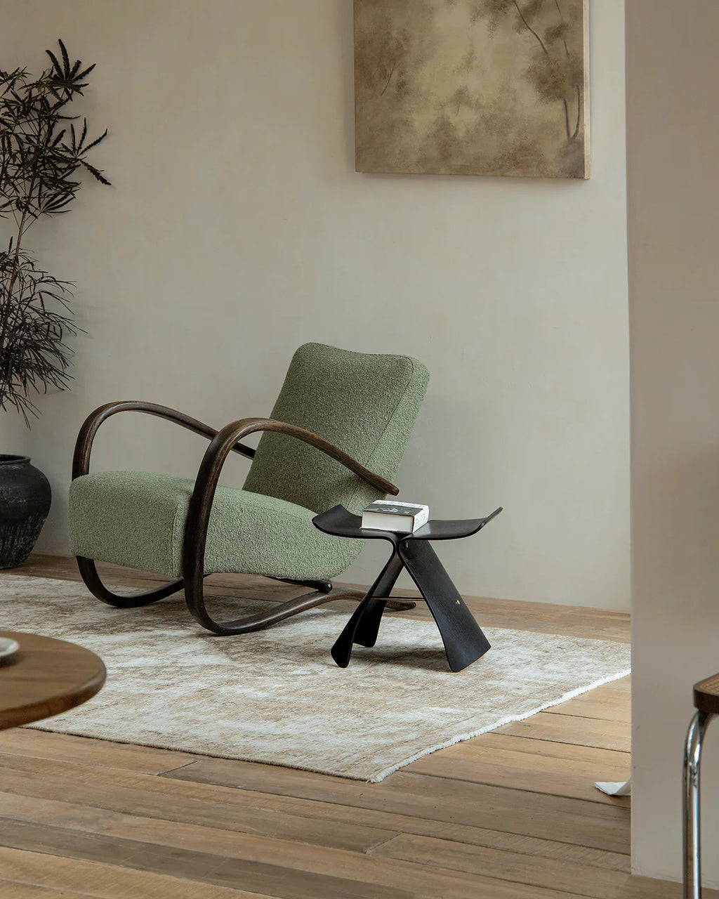 Butterfly Silhouette Wooden Stool