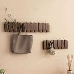 Modern Folding Wooden Wall Hook Rack (3–10 Hooks)