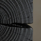 Charcoaled Pedestal Stand - Solid Wood - Display Base for Home Decor, Sculptures, or Plants