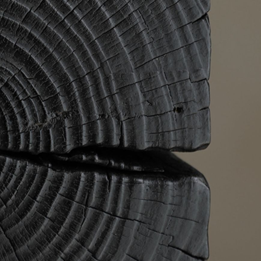 Charcoaled Pedestal Stand - Solid Wood - Display Base for Home Decor, Sculptures, or Plants