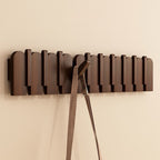 Modern Folding Wooden Wall Hook Rack (3–10 Hooks)