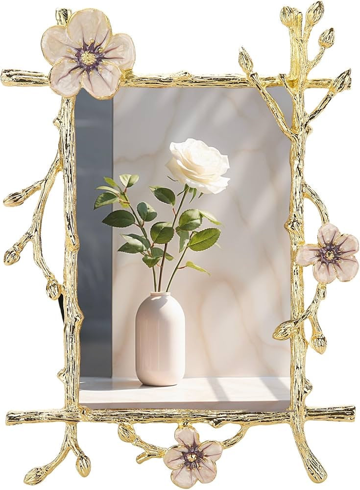 Floral Wedding Metal Picture Frame – Elegant 4x6 & 5x7 Sizes