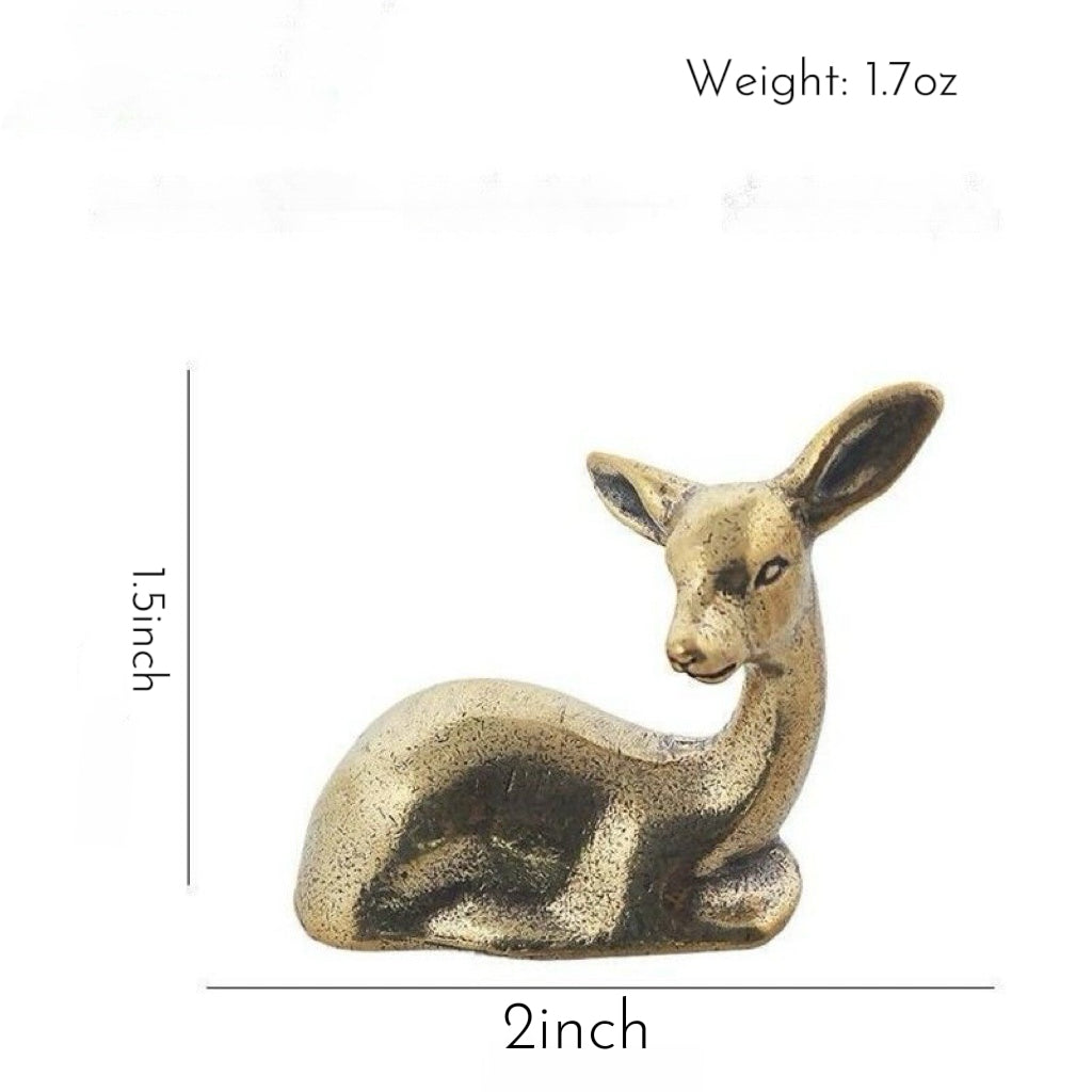 Mini Brass Deer Figurine – Symbol of Grace & Longevity