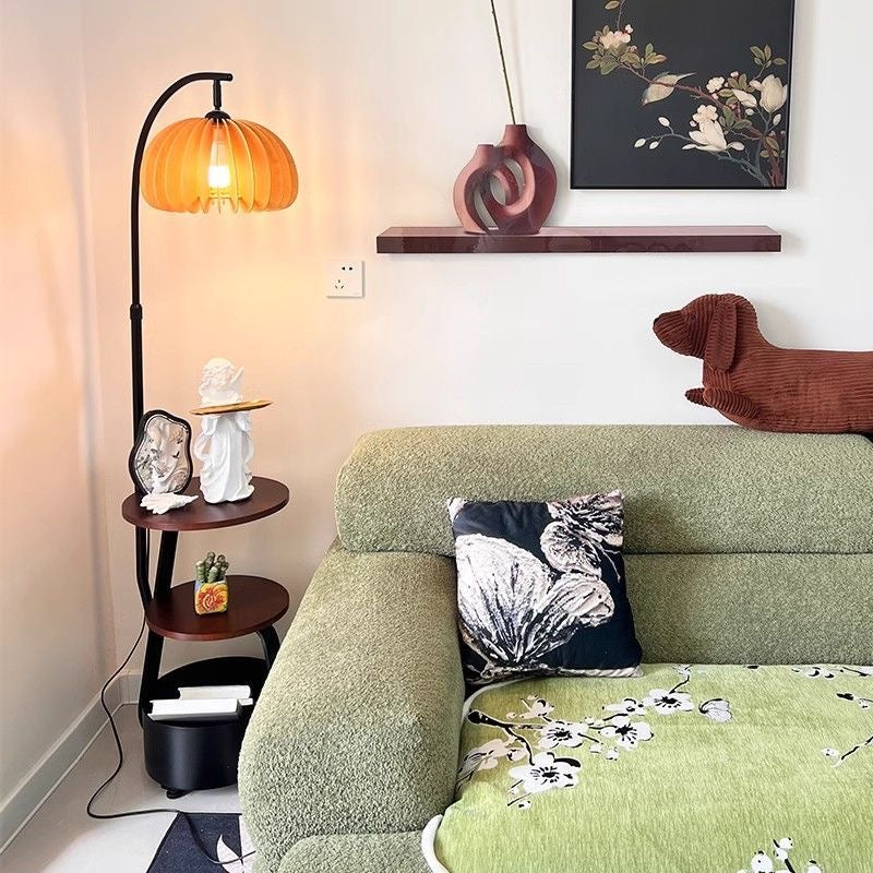 Modern Multi-Functional Floor Lamp with Shelves