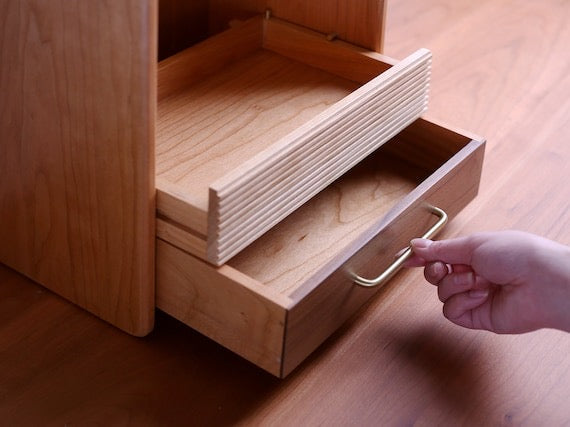 Modern Wood Makeup Organizer – 3-Layer Vanity Storage Box with Drawer