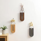 Wall-Mounted Wooden Vase Holder – Modern Minimalist Decor