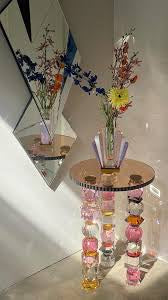 Crystal & Amber Glass Luxury Accent Table