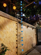 Hummingbird & Blue Flower Rain Chain 94-Inch Decorative Garden Downspout Alternative