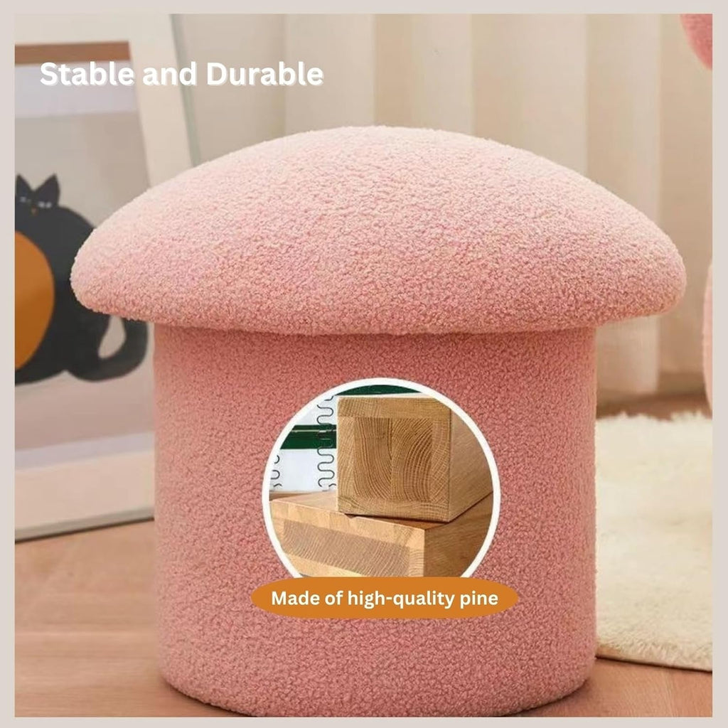 Mushroom Ottoman Stool – Cozy Minimalist Footrest