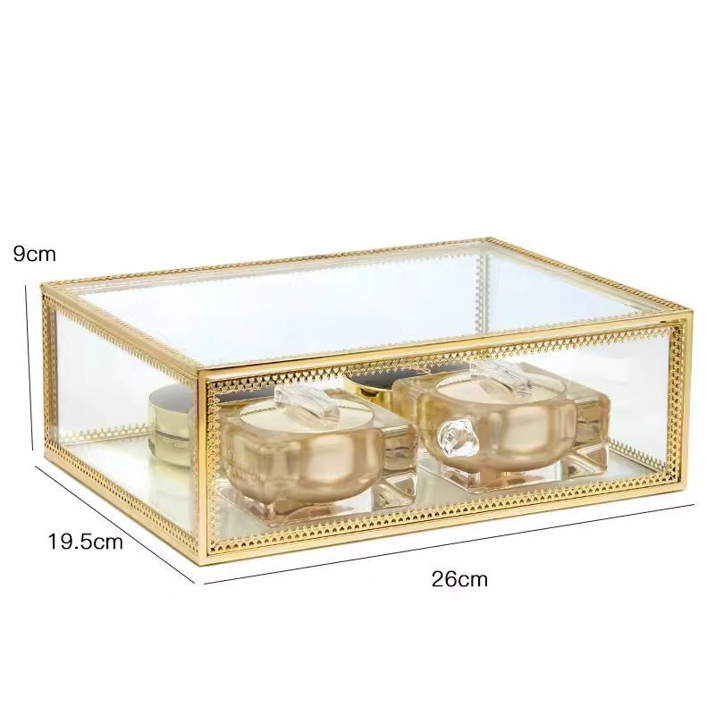 Elegant Glass Vanity  Organizer – Multi-Purpose Glass Storage Tower 7 Drawers