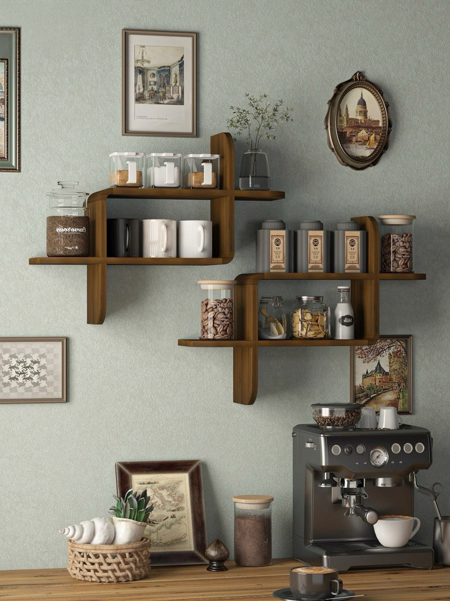 Floating Wall Shelf for Coffee & Tea Corners