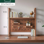 Adjustable Wooden Desktop Organizer Shelf with Pegboard – Multifunctional Bookshelf for Home Office