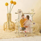 Floral Wedding Metal Picture Frame – Elegant 4x6 & 5x7 Sizes
