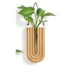 Wall-Mounted Wooden Vase Holder – Modern Minimalist Decor