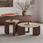 Solid Wood & Natural Stone Coffee Table