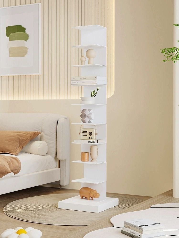 Floating Bookshelf - Vertical Storage | Space-Saving Metal Bookcase for Home & Office