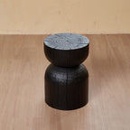 Sculptural Charred Wood Coffee Tables & Stools – Sustainable Café Decor