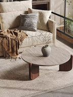 Solid Wood & Natural Stone Coffee Table
