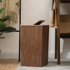 Wooden-Style Trash Bin with Optional Rotating Lid – Modern & Functional Design