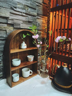 Arched Wooden Wall Shelf – Modern Minimalist Display Bookshelf