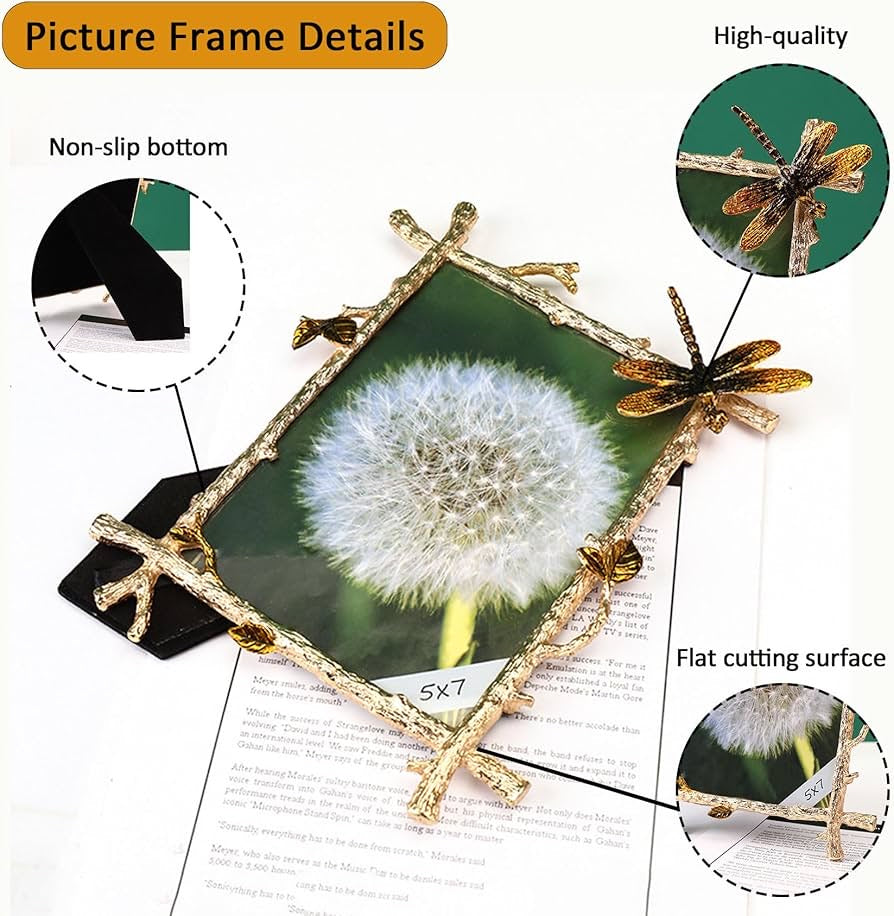 Vintage Dragonfly Enamel Picture Frame – 4x6 5x7