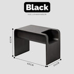 C-Shaped Convertible Wood Side Table With Storage