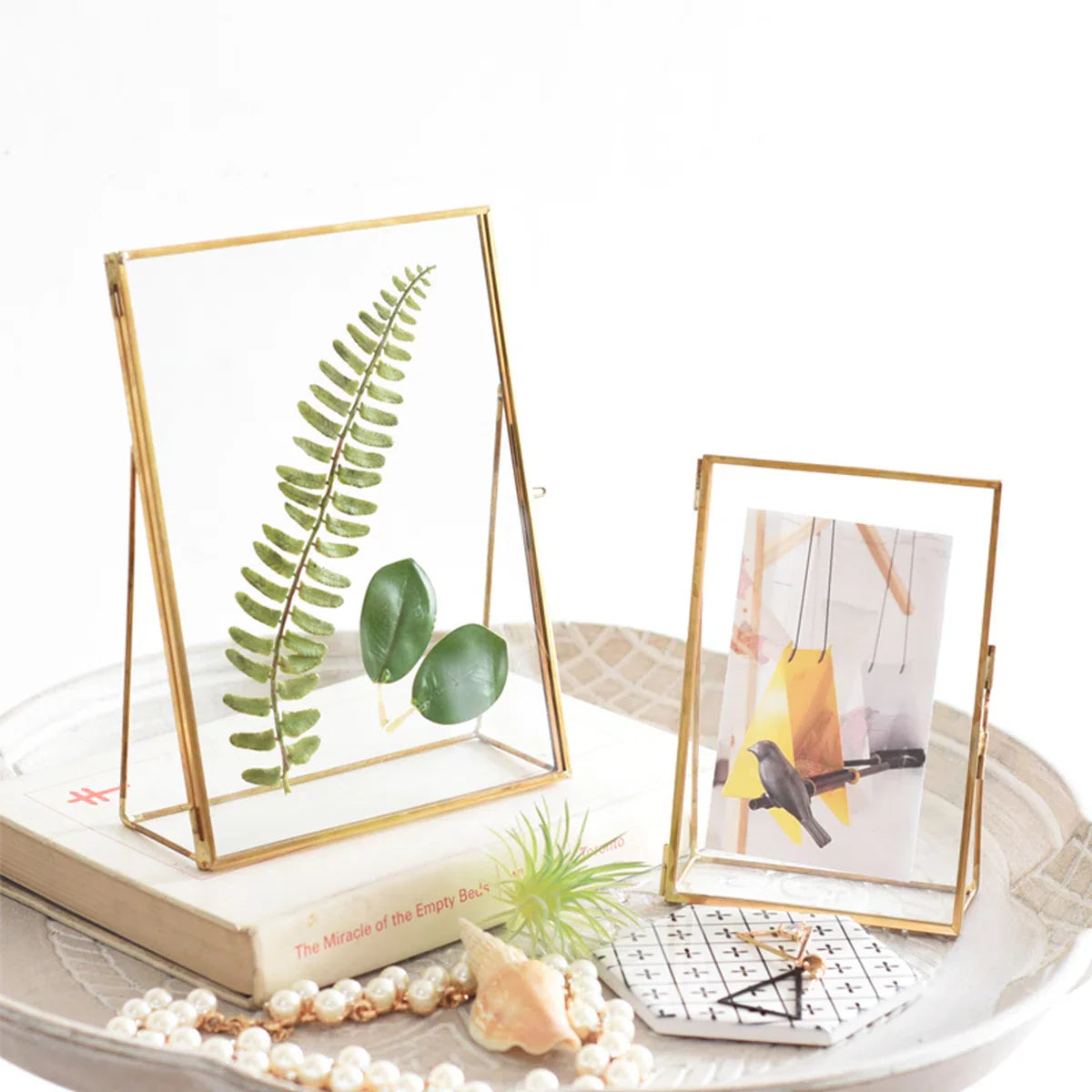 Gold-Edged Display Floating Picture Frames