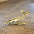 Antiqued Solid Brass Blue Whale Statue Figurine – Nautical Home Decor & Desk Ornament