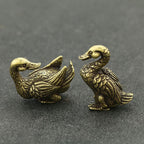 Mini Brass Duck Figurines – Pair of Collectible Desk Ornaments