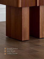 Solid Wood Nightstand with Fluted Drawer Fronts