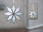 Stained Glass Snowflake Ornament – Handmade Iridescent Holiday Suncatcher