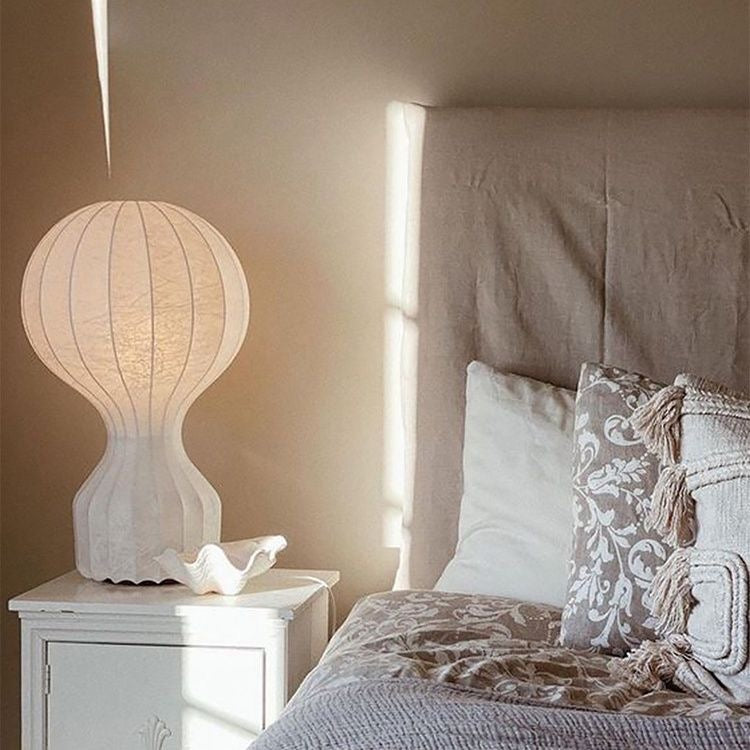 Japanese Wabi-Sabi Style Rice Paper Tabletop Lantern Lamp