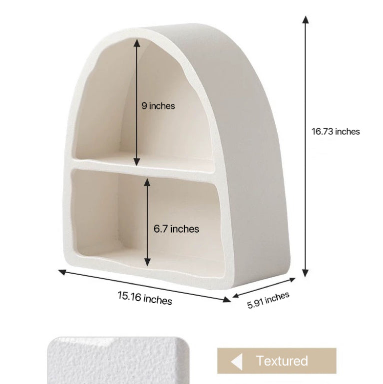 Dome Floating White Wall Mounted Shelves Textured Finished