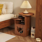 Multi-Level Wooden Side Table with Built-In Cat House – Stylish and Functional Pet-Friendly Furniture