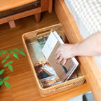 Handmade Woven Rattan Basket with Lid – Multi-Size Storage Box for Bathroom, Closet, or Living Room