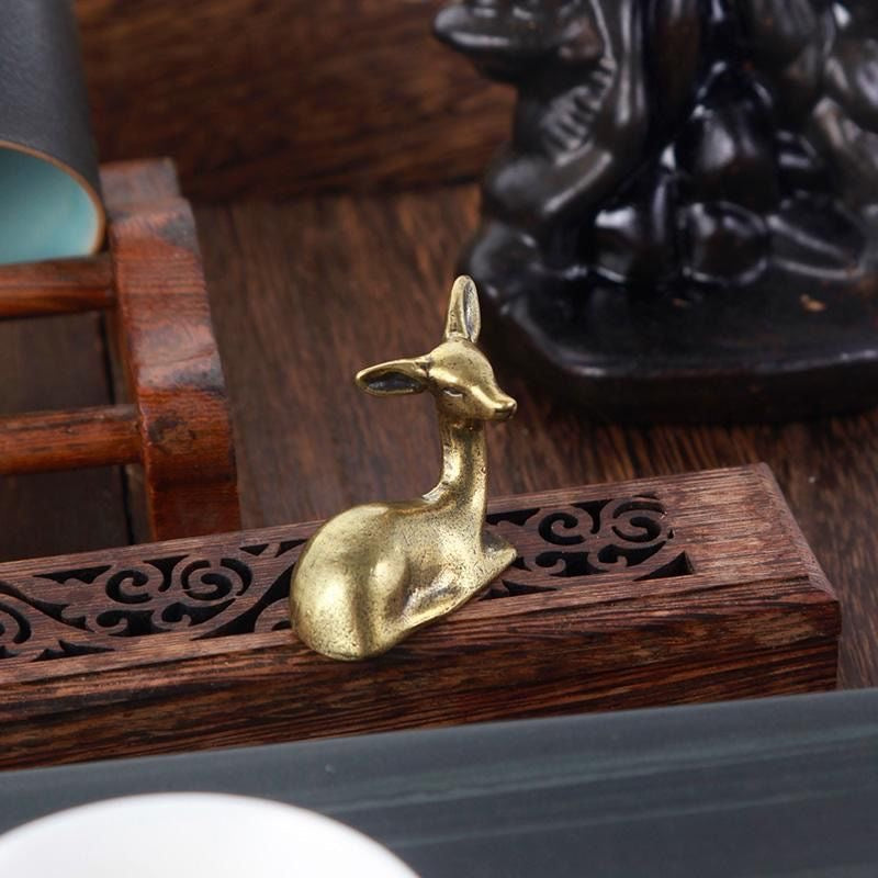 Mini Brass Deer Figurine – Symbol of Grace & Longevity