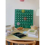 Retro Ring-a-Date Wall Mounted Calendar – Modern Perpetual Design in Green