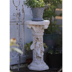 Enchanted Fairy Pedestal – 20-Inch Distressed White Column Riser for Plants & Garden Decor