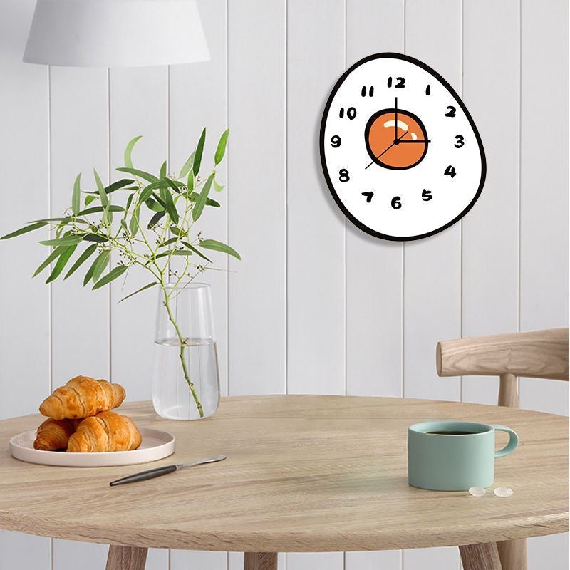 Whimsical Fried Egg Wall Clock – Playful Kitchen & Kids Room Decor
