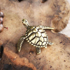 Mini Brass Sea Turtle Figurine – Symbol of Wisdom & Longevity