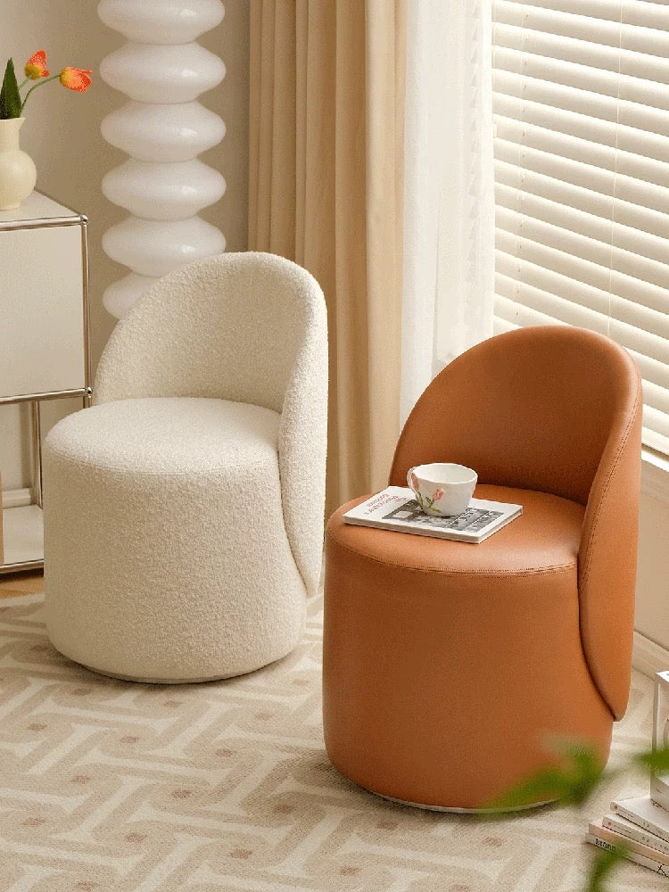Cozy Sherpa Vanity Rotational Chair Soft Padded Fuzzy Chair