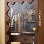 Luxury Walnut Wood Vanity Organizer – High-Capacity Cosmetic Storage Box with Mirror & Drawers