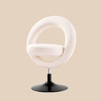 Modern Boucle Swivel Vanity Chair – Donut Accent Chair with 360° Rotation